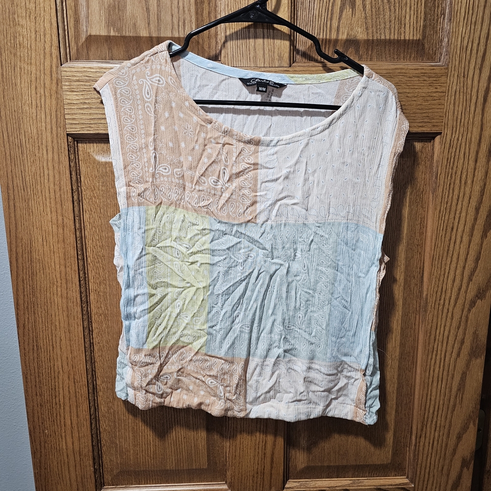 Patchwork Sleeveless Top - Multicolor